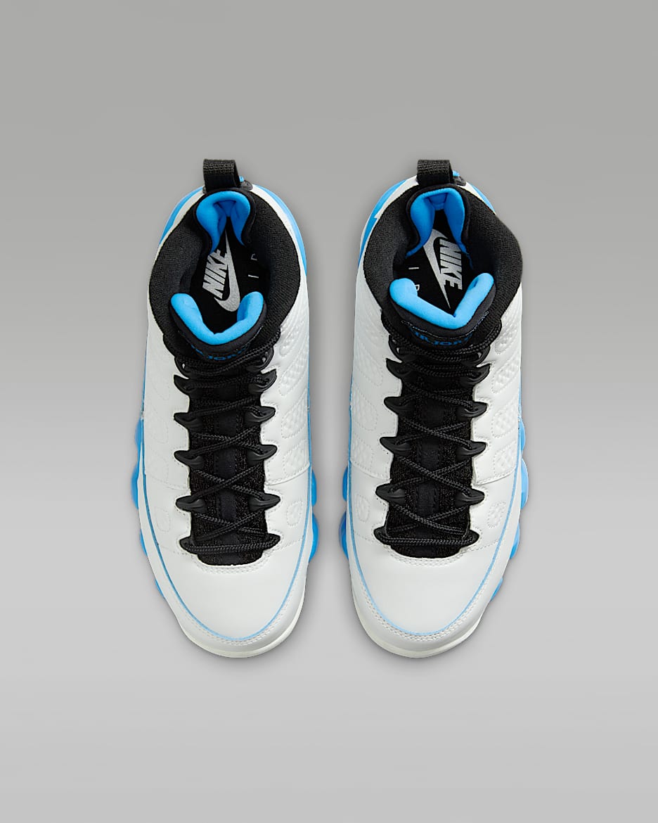 Blue and white jordans 9 shop